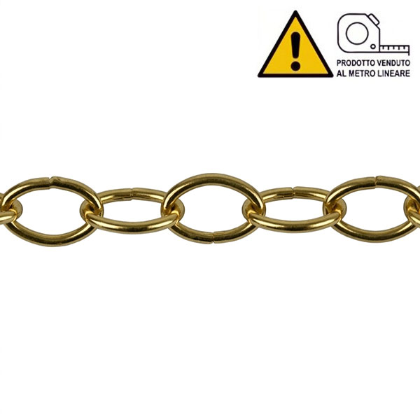 MINUTEX Catena Ovale Filo in Acciaio Ottonato MOD. 205 D.MM2,8 - MINUTEX